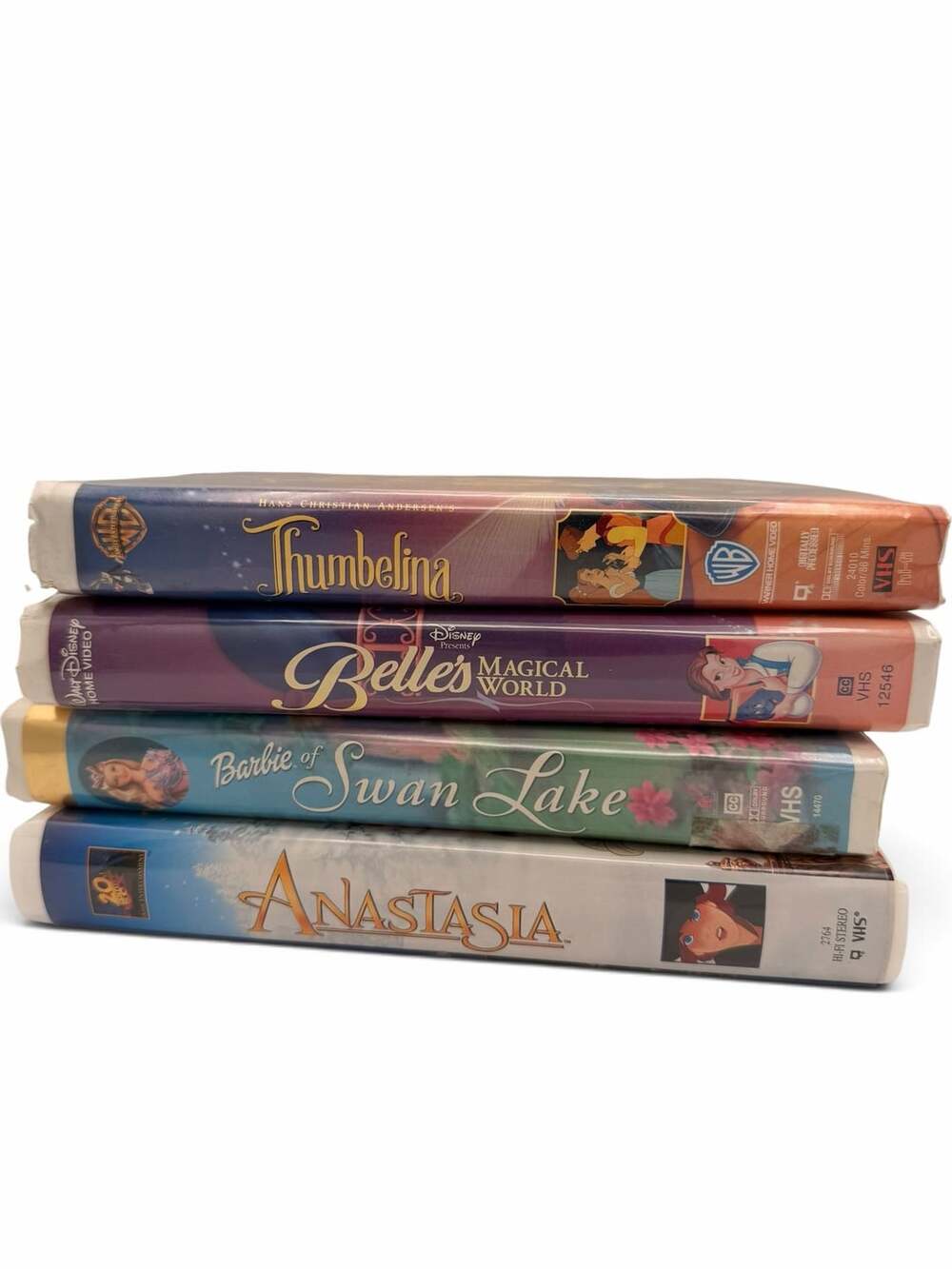 Vintage Animated VHS Tapes Lot Thumbelina Barbie Anastasia